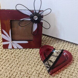 Glass Heart and Picture Frame